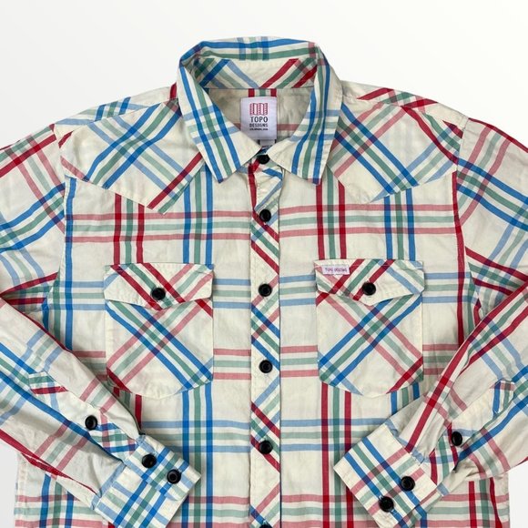 Topo Designs Multicolor Plaid Casual Button Down Shirt - Picture 1 of 8